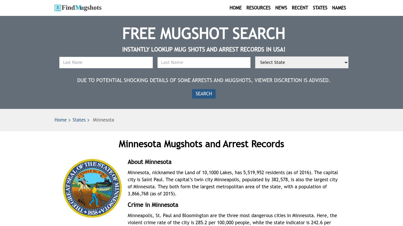 Find Minnesota Mugshots - Find Mugshots