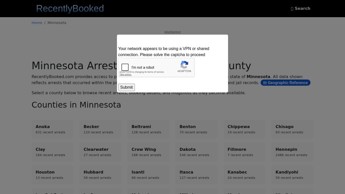 Recent bookings, Arrests, Mugshots in Minnesota - Recently Booked